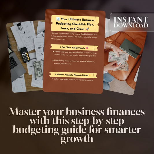 Your Ultimate Business Budgeting Checklist: Plan, Track, and Grow! | Digital Download for Small Business Owners | How to Do a Business Budget Guide