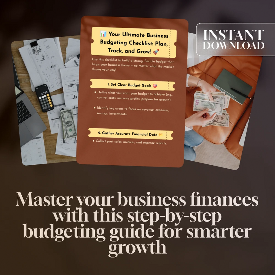 Your Ultimate Business Budgeting Checklist: Plan, Track, and Grow! | Digital Download for Small Business Owners | How to Do a Business Budget Guide