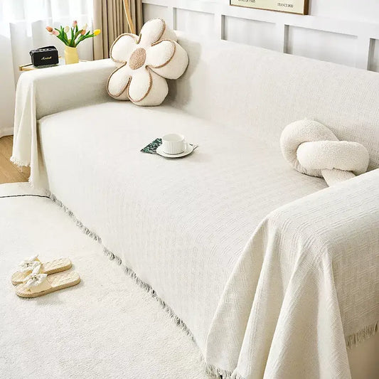 Luxury Cotton Linen Throw Blanket – All Seasons Sofa & Picnic Mat