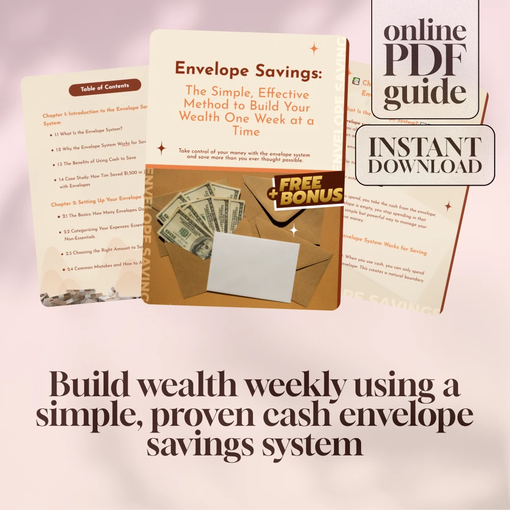 Envelope Savings: The Simple, Effective Method to Build Your Wealth One Week at a Time | Digital Guide for Saving Money in Envelopes Each Week | Budgeting, Cash Envelope System, Weekly Savings PDF