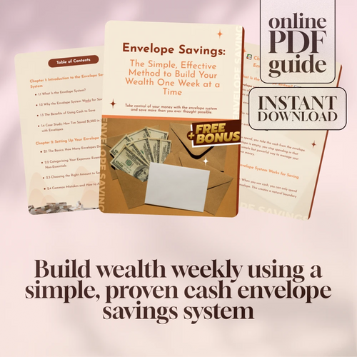 Envelope Savings: The Simple, Effective Method to Build Your Wealth One Week at a Time | Digital Guide for Saving Money in Envelopes Each Week | Budgeting, Cash Envelope System, Weekly Savings PDF