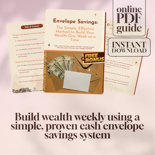 Envelope Savings: The Simple, Effective Method to Build Your Wealth One Week at a Time | Digital Guide for Saving Money in Envelopes Each Week | Budgeting, Cash Envelope System, Weekly Savings PDF