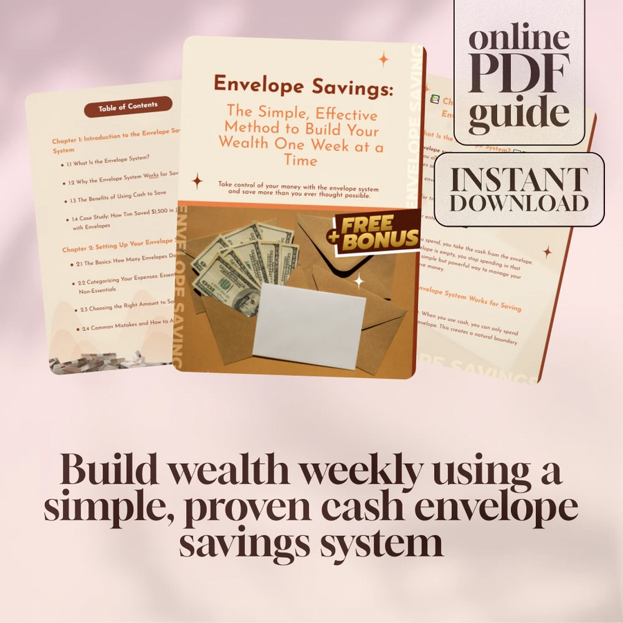 Envelope Savings: The Simple, Effective Method to Build Your Wealth One Week at a Time | Digital Guide for Saving Money in Envelopes Each Week | Budgeting, Cash Envelope System, Weekly Savings PDF