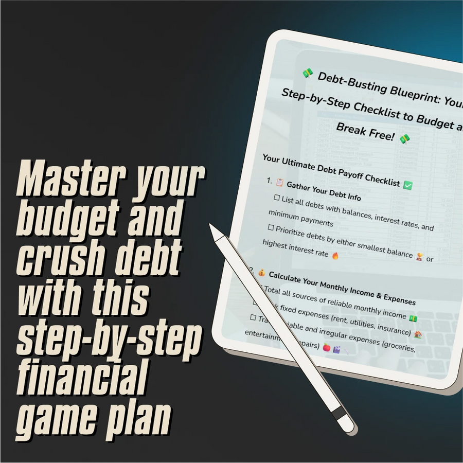 Debt-Busting Blueprint: Your Step-by-Step Checklist to Budget and Break Free | Budget Planner Checklist | How to Budget to Pay Off Debt | Instant Digital Download