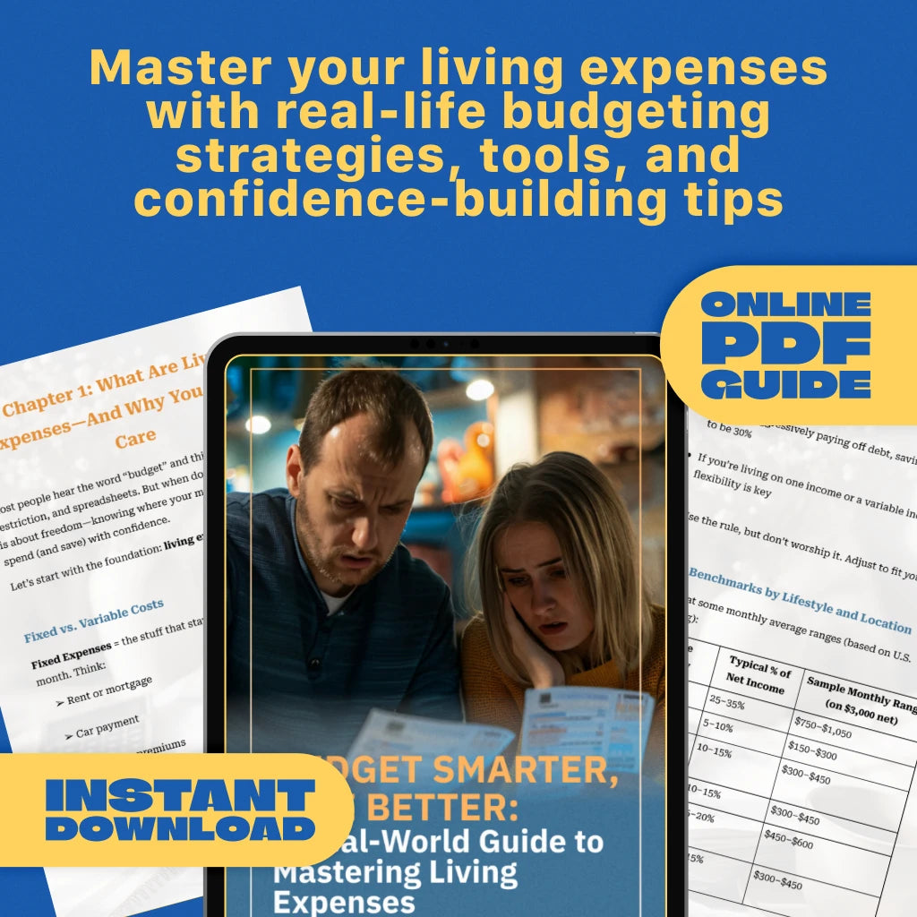 Budget Smarter, Live Better: A Real-World Guide to Mastering Living Expenses | How Much to Budget for Living Expenses | Digital Download PDF Guide