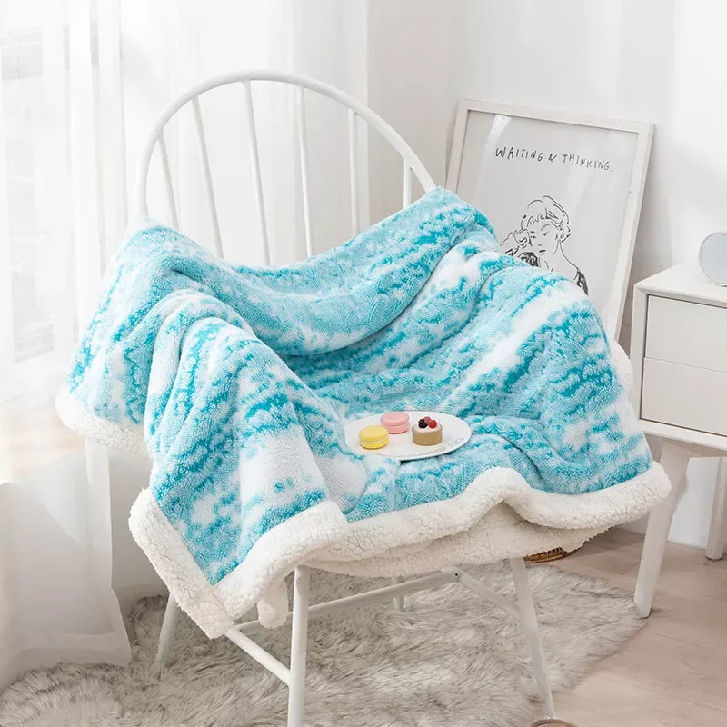 Cotton Velvet Blanket with Double-Sided Lambskin – Soft, Warm & Multifunctional - DSARD