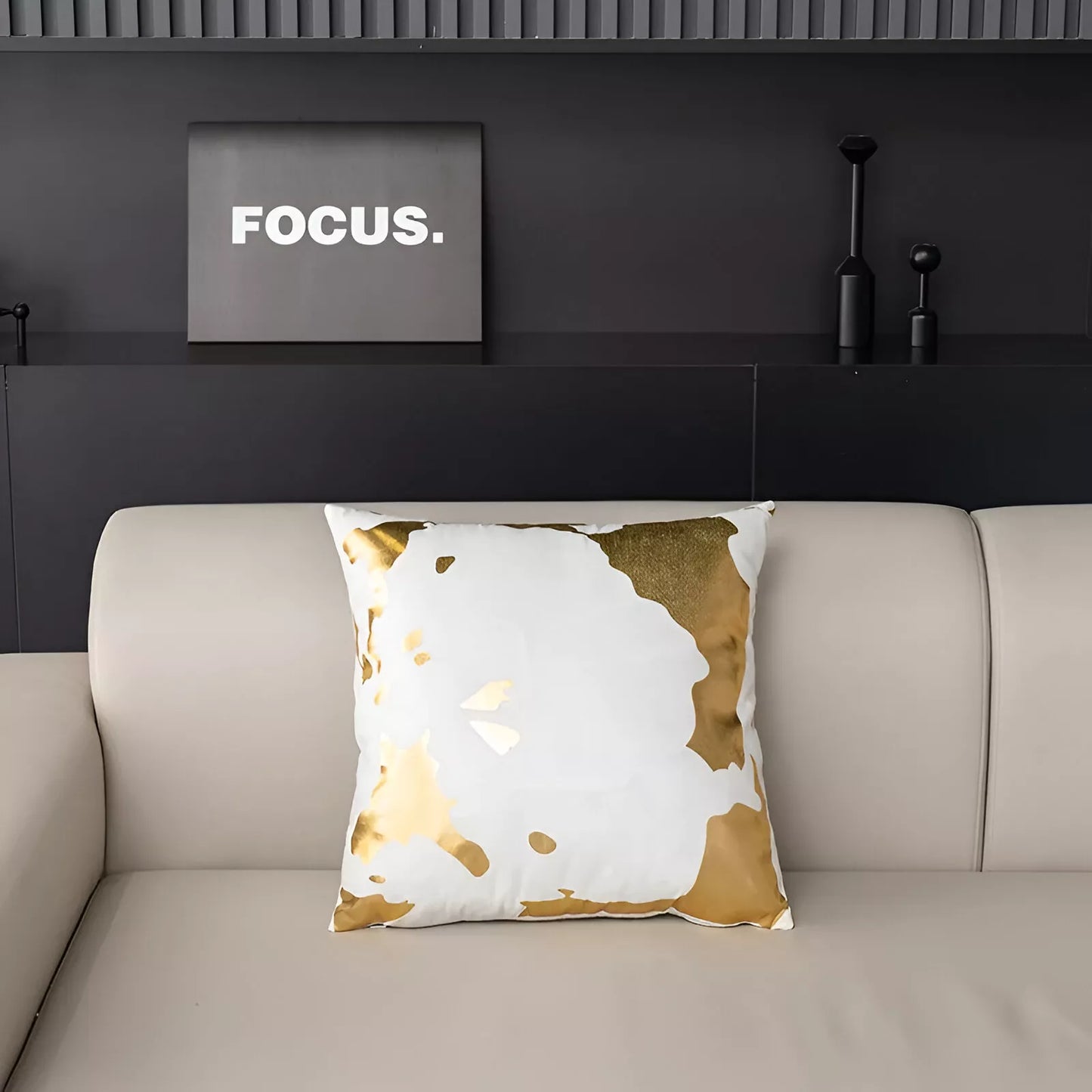 Nordic Luxury Bronzing Plush Decorative Cushion Cover 18×18 Inch