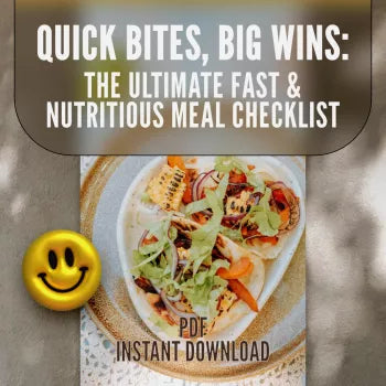 Quick Bites, Big Wins: The Ultimate Fast & Nutritious Meal Checklist | Quick Nutritious Meals Guide for Busy People | Digital Download Meal Prep Planner