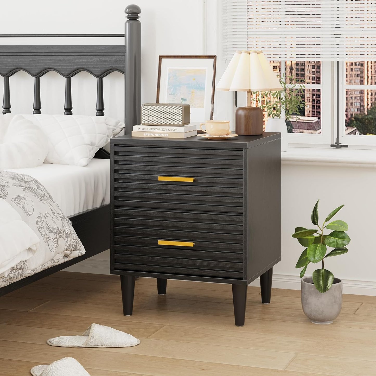 Mid Century Modern Premium Nightstands with Drawers