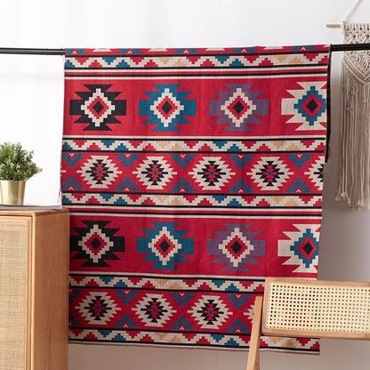 Boho Jacquard Fabric Cloth – Ethnic Style Curtain, Tablecloth & Sofa Cover (59x39in)