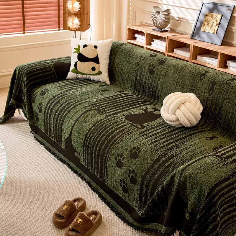 Cartoon Chenille Thickened Sofa Cover – Cozy All-Season Protection - DSARD