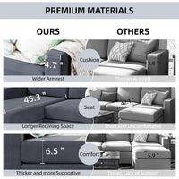 Modern L-Shaped Convertible Sectional Sofa Couch - DSARD