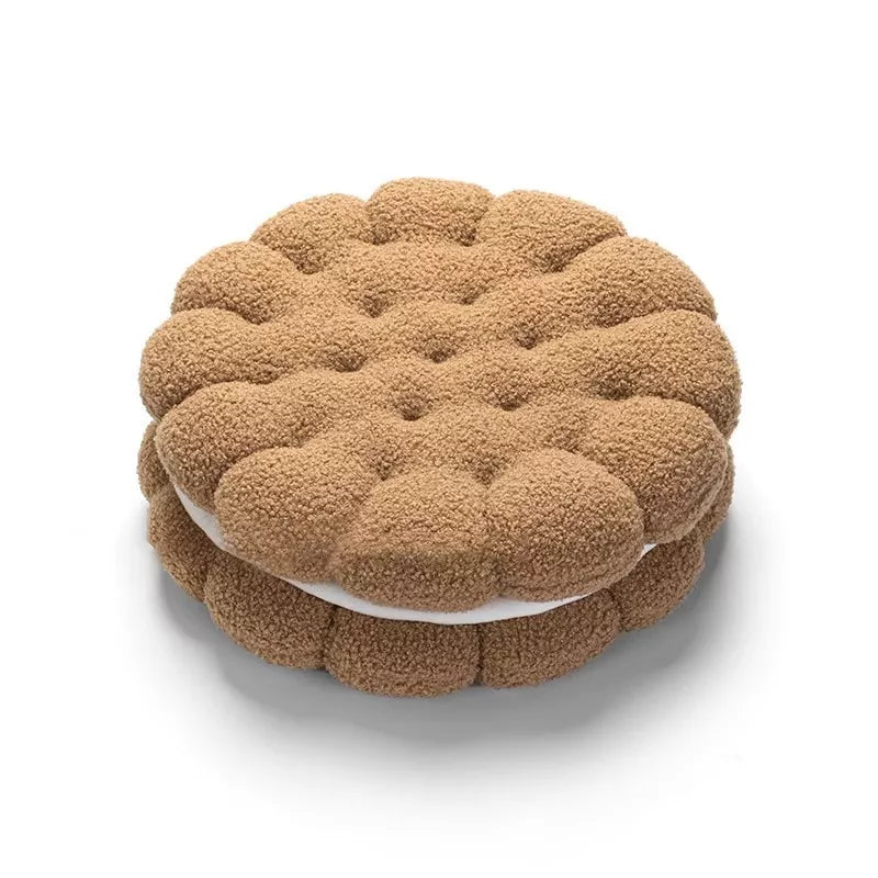Round Sandwich Biscuit Sofa Pillow – Soft & Comfortable Cushion for Living Room or Bedroom
