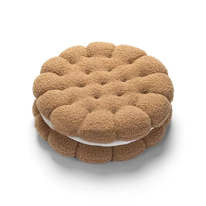 Round Sandwich Biscuit Sofa Pillow – Soft & Comfortable Cushion for Living Room or Bedroom