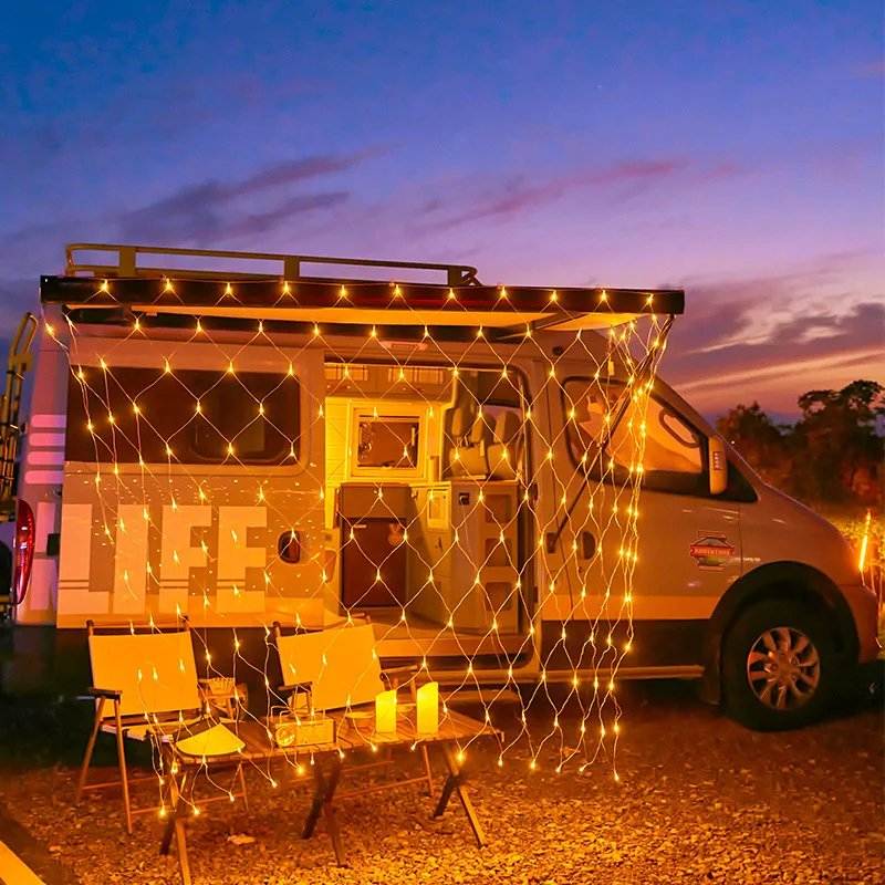 Solar-Powered LED Curtain Lights with Remote Control