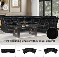 Premium Recliner Sectional Sofa with Cup Holders, USB Ports, and Storage - DSARD