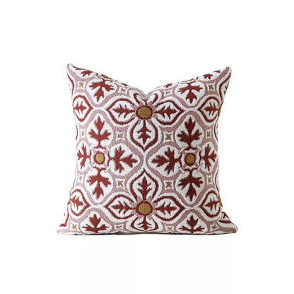 Luxury Vintage Floral Jacquard Pillow Cover 18×18 in – Elegant Textured Cushion