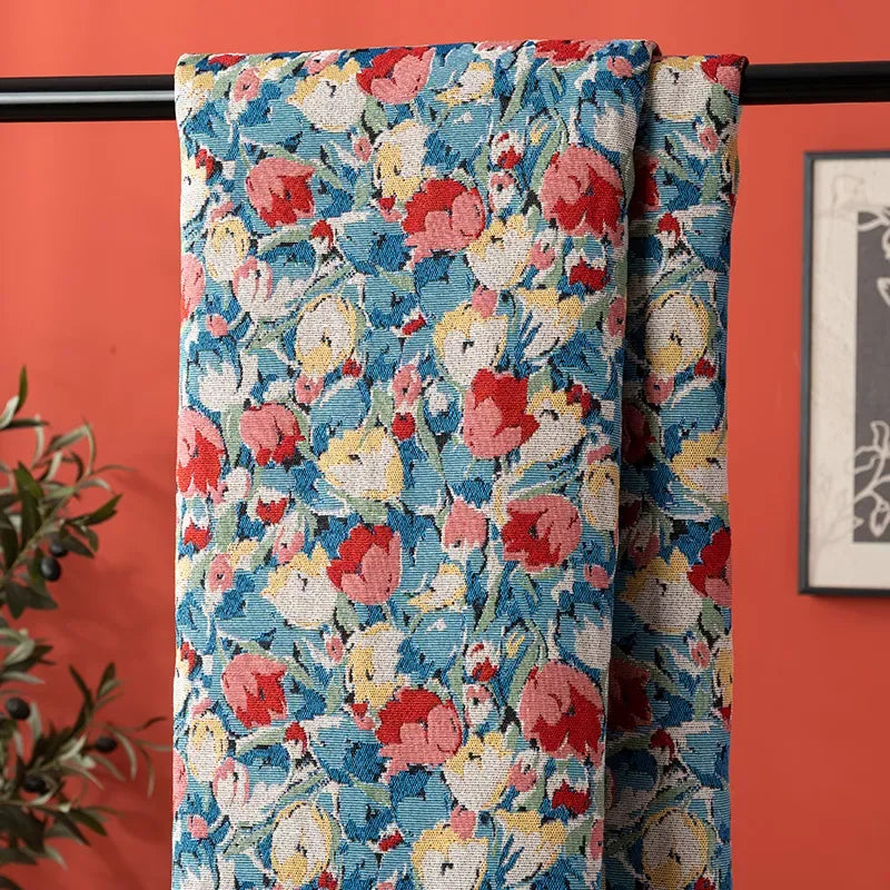 150x100cm Floral Jacquard Polyester-Cotton Fabric – DIY Craft Essential - DSARD