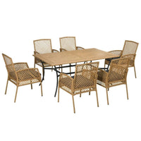 Luxury 7-Piece Wicker Patio Dining Set - DSARD