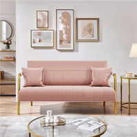 Modern Velvet Loveseat with Gold-Tone Metal Accents - DSARD