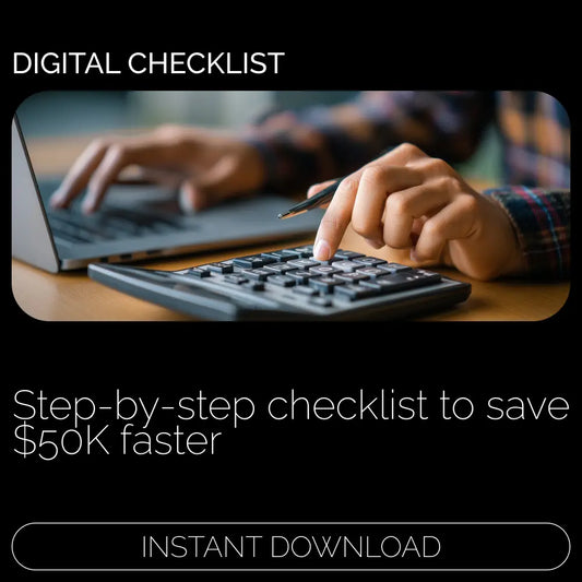 The $50K-in-a-Year Action Checklist | Step-by-Step Savings Planner & Simple Guide on How to Save 50k in a Year