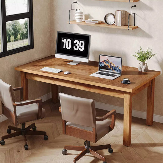 70 Inch Large Wood Farmhouse Office Desk - DSARD - DSARD