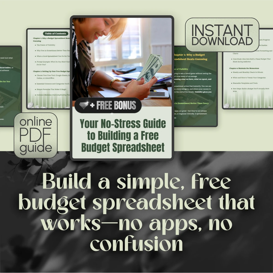 Your No-Stress Guide to Building a Free Budget Spreadsheet | How to Create a Budget Spreadsheet Free | Budget Planner Guide Digital Download
