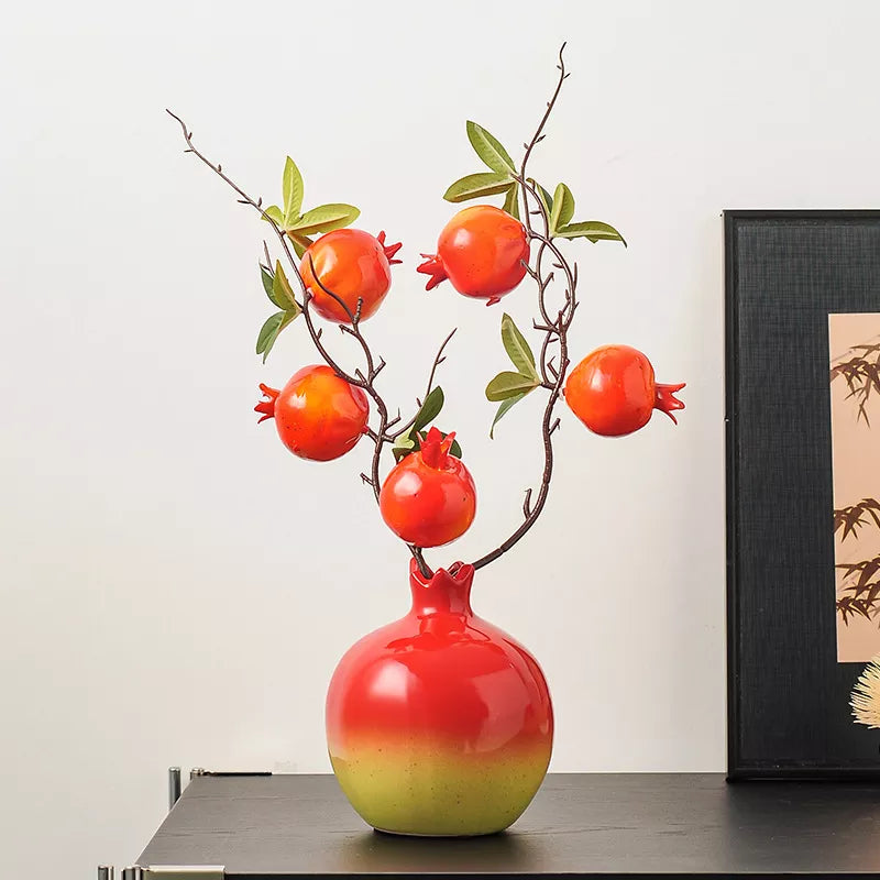Ceramic Pomegranate Bud Vase – Elegant Home & Table Centerpiece