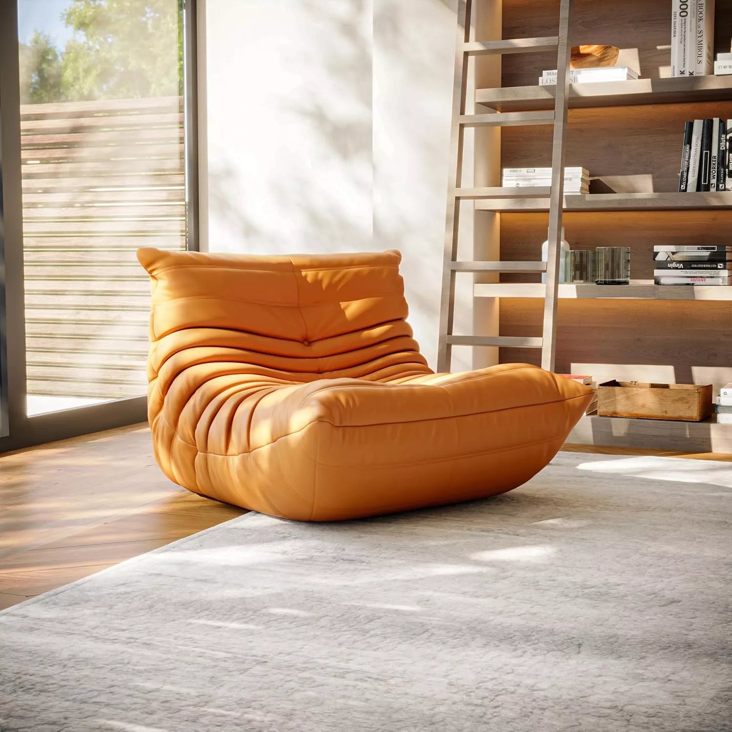 Mid-Century Modern Floor Lounge Chair – Soft Fabric Accent Seat for Home & Office - DSARD