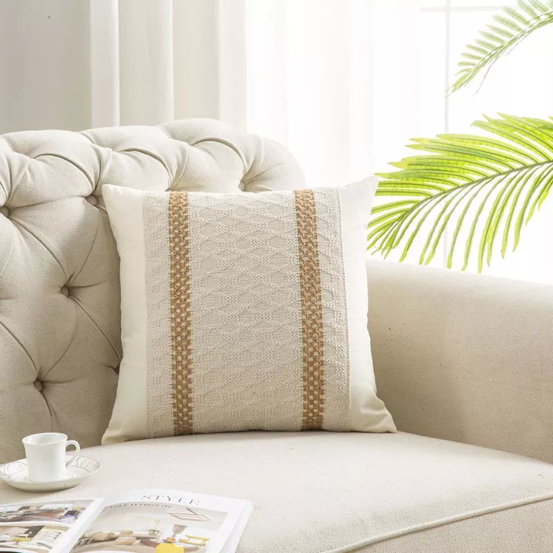 Bohemian Textured Linen Pillow Covers – Trendy Boho Chic Throw Pillowcases