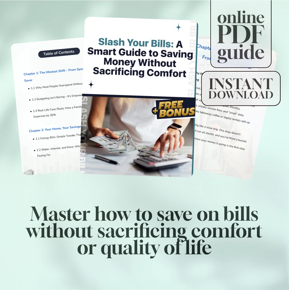 Slash Your Bills: A Smart Guide to Saving Money Without Sacrificing Comfort | Budgeting eBook | How to Save on Bills Digital Download