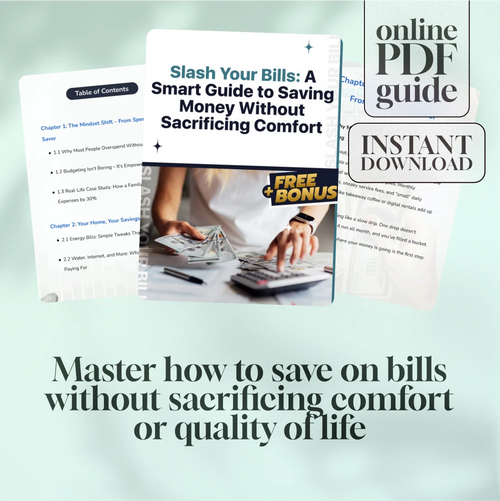 Slash Your Bills: A Smart Guide to Saving Money Without Sacrificing Comfort | Budgeting eBook | How to Save on Bills Digital Download