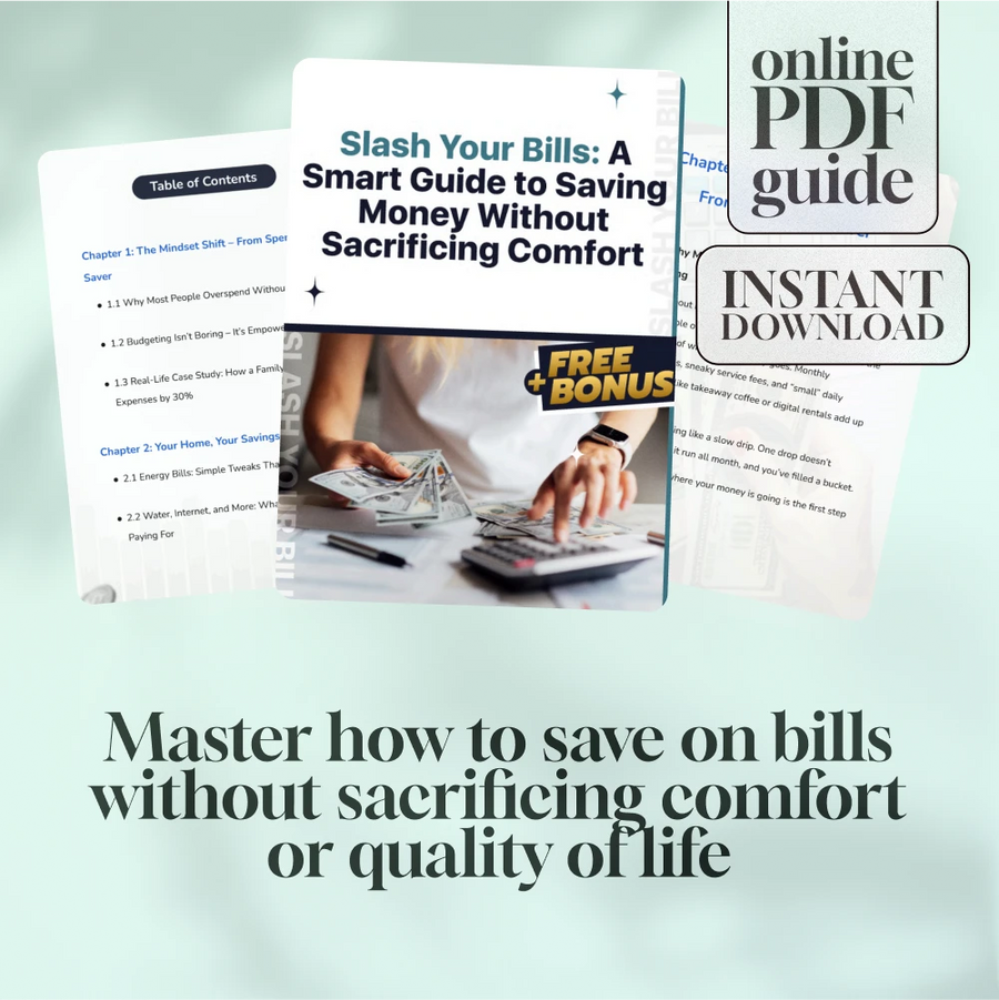 Slash Your Bills: A Smart Guide to Saving Money Without Sacrificing Comfort | Budgeting eBook | How to Save on Bills Digital Download