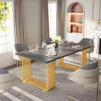 70″ Modern Executive Desk with Gold Metal Legs - DSARD - DSARD