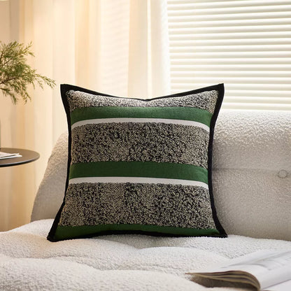 Luxury Plaid Knit Throw Pillow Cover – 18x18in Decorative Cushion Case