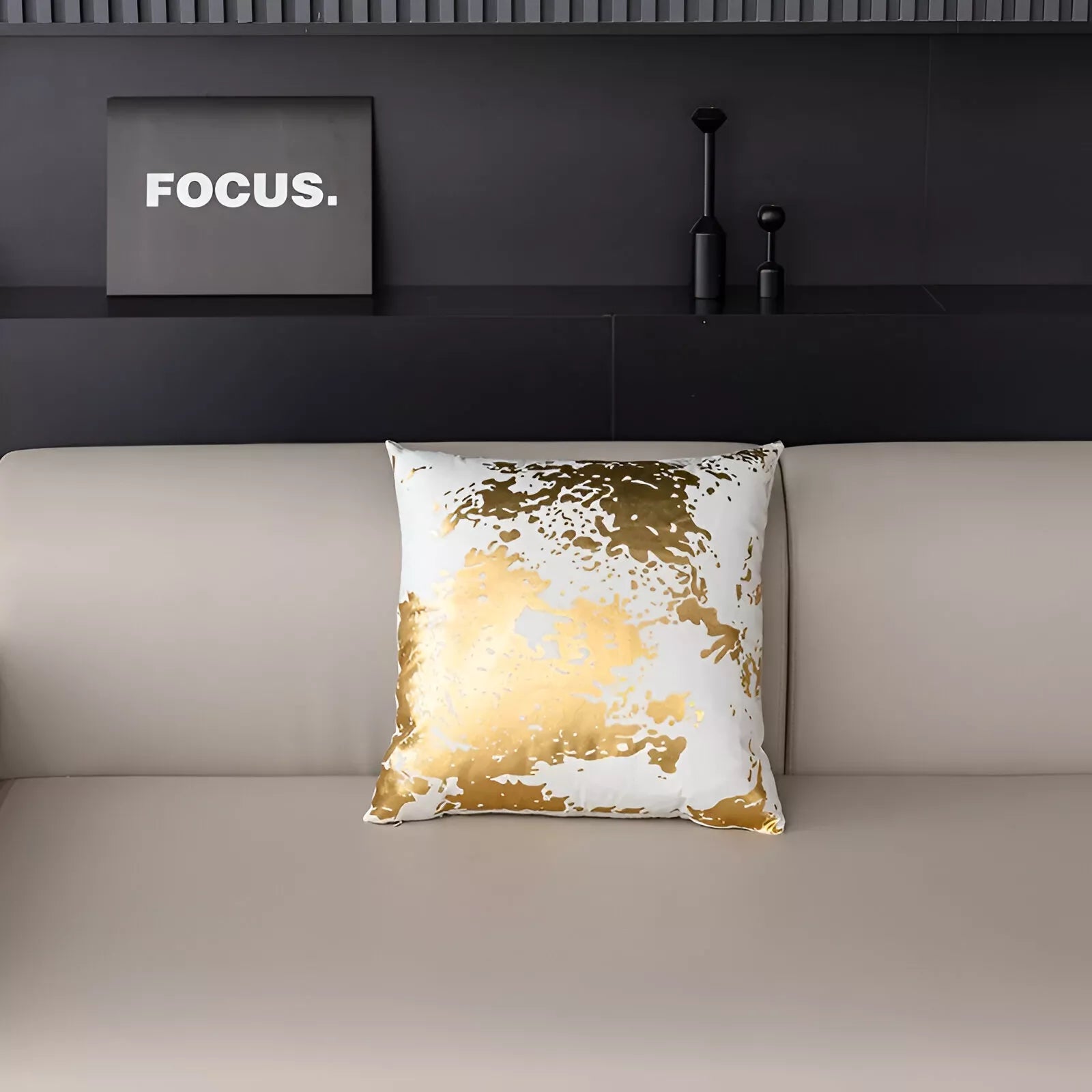 Nordic Luxury Bronzing Plush Decorative Cushion Cover 18×18 Inch