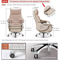 Ergonomic Leather Office Chair with Footrest, Massage & Electric Recline - DSARD - DSARD
