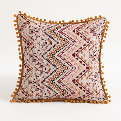 Bohemian Tassel Floral Pillow Cover