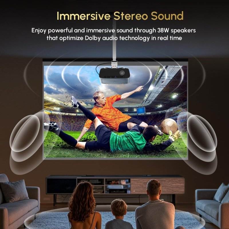 Newest 3500 ANSI 4K UHD Smart Google TV Projector with Auto Focus & Dolby Sound