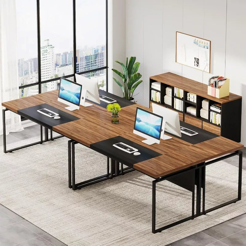 Modern L-Shaped Executive Desk with Reversible File Cabinet and Storage - DSARD