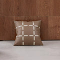 Luxury Brown 18″x18″ Jacquard Leather Throw Pillow Cover