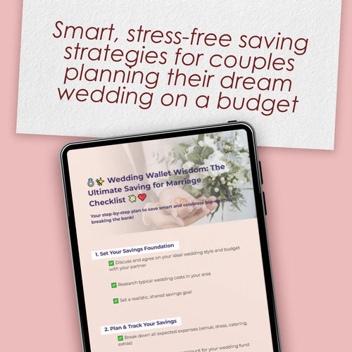 Wedding Wallet Wisdom: The Ultimate Saving for Marriage Checklist | Budget-Friendly Wedding Planner | Digital Download to Start Saving Money for Marriage