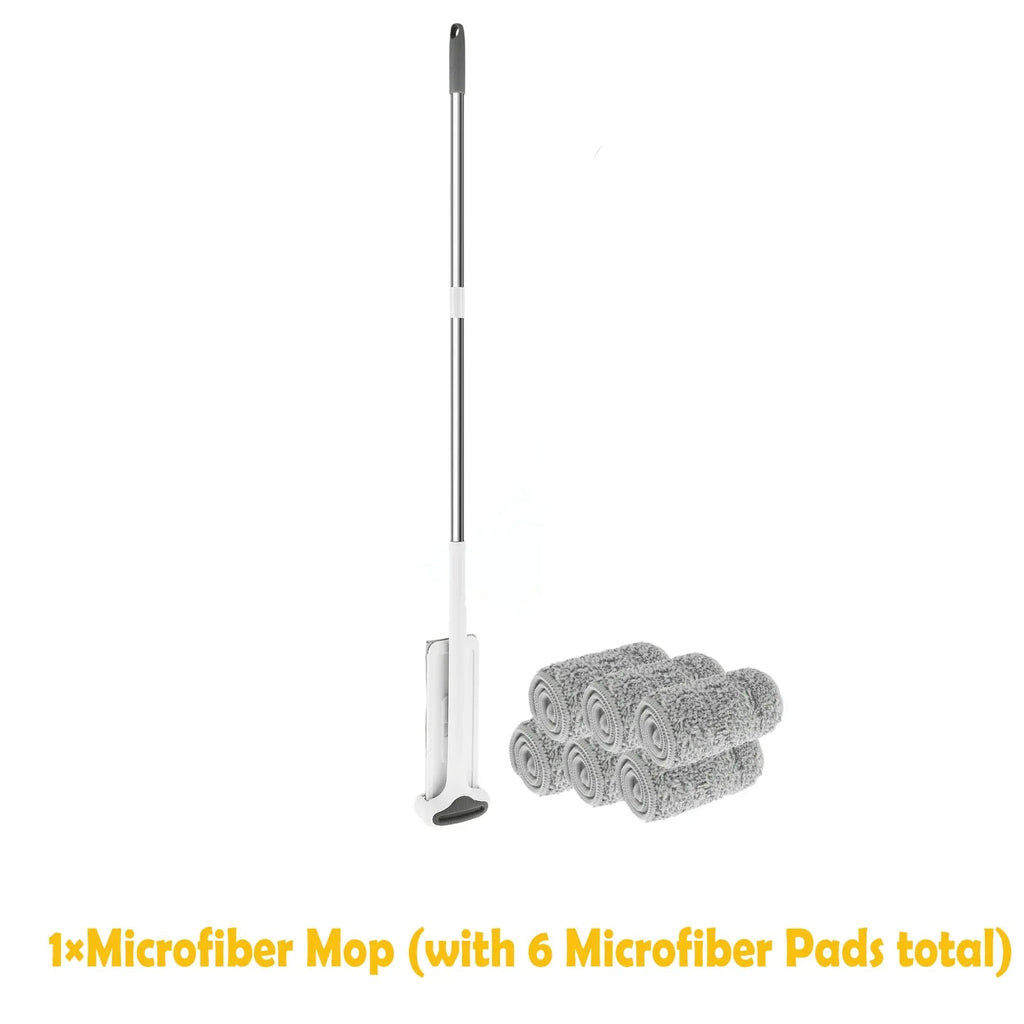 360° Rotating Flat Floor Mop with Self-Wringing Microfiber Pads - DSARD