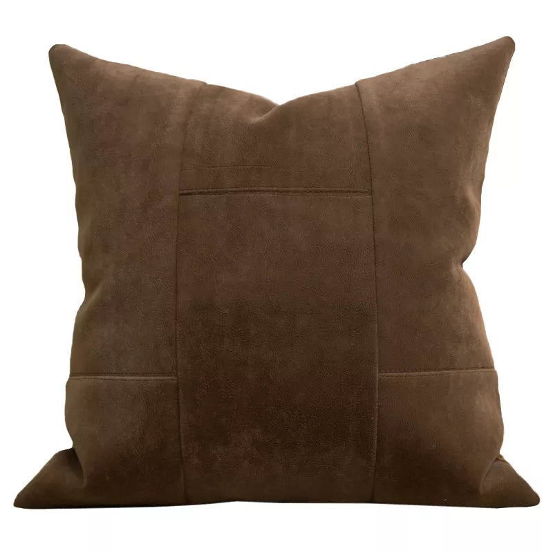 Luxury Autumn Gold Brown Cushion Cover 18x18in Suede Pillow Case