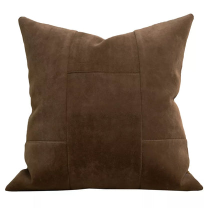 Luxury Autumn Gold Brown Cushion Cover 18x18in Suede Pillow Case