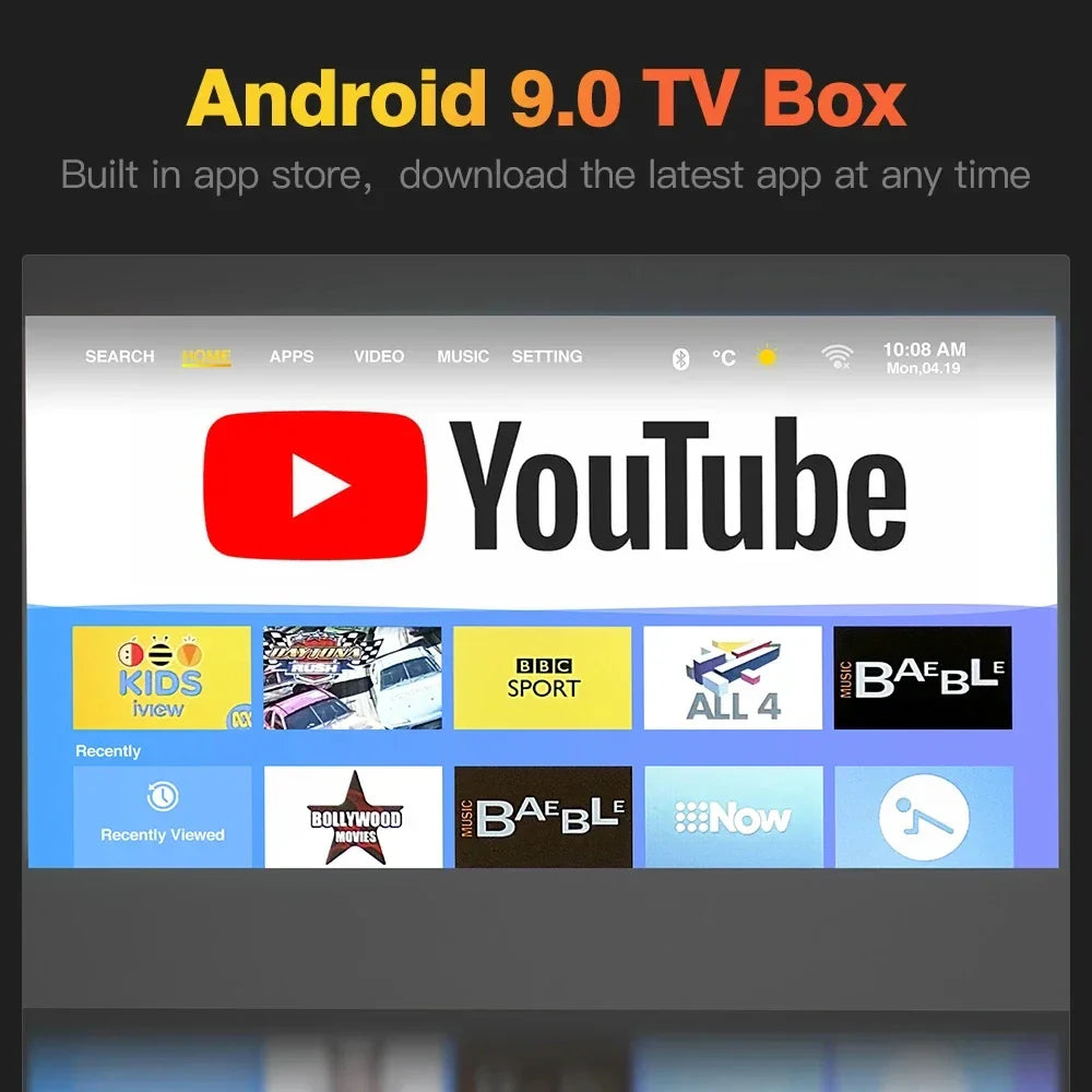 Ultra HD 4K Home Theater Projector with Android & WiFi 6 – 1080p Native