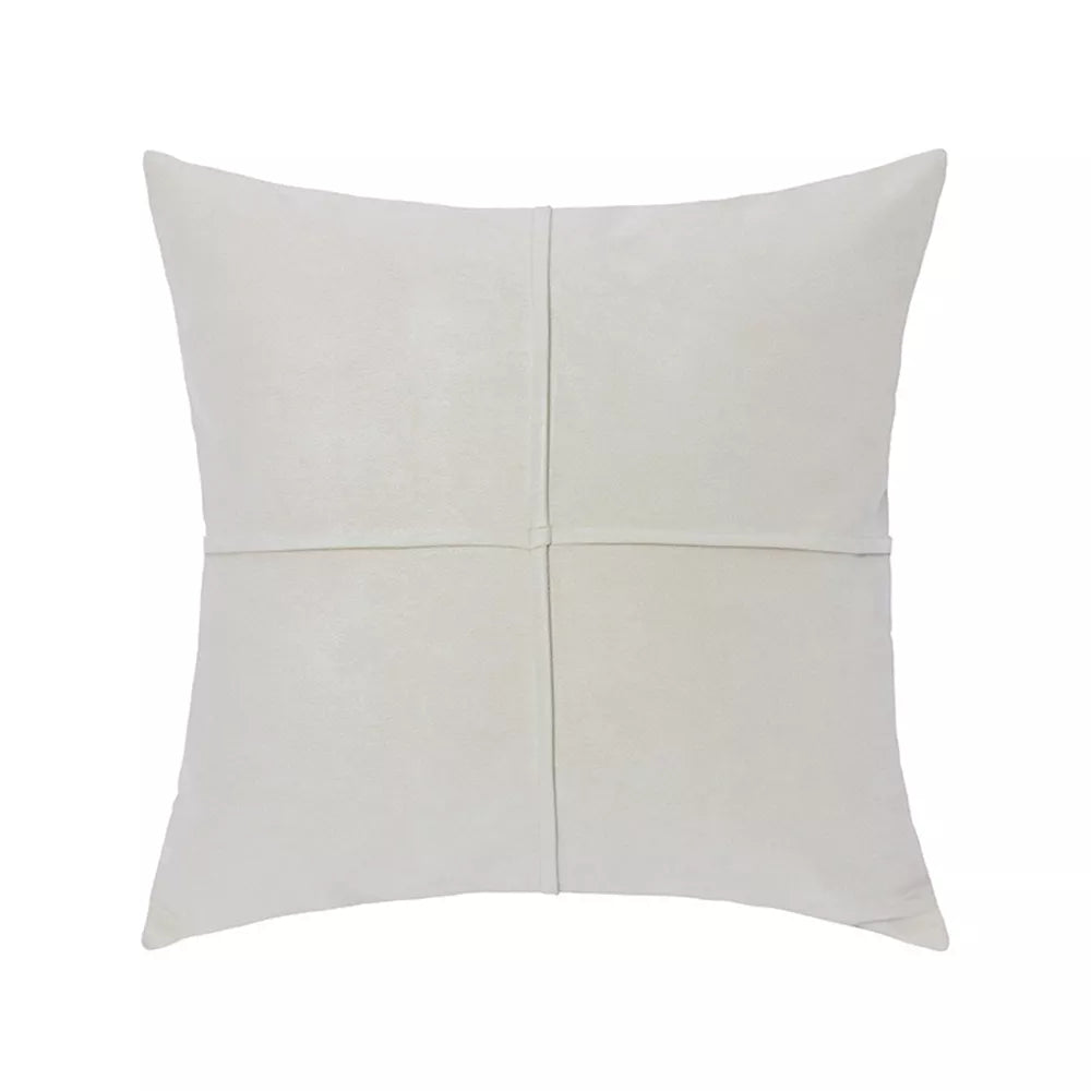 Faux Suede Cross Stitch Decorative Throw Pillow Cover for Sofa, Bed & Couch