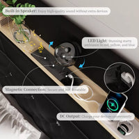 Queen LED Bed Frame with Galaxy Projector, Storage Drawers & Tall Headboard - DSARD