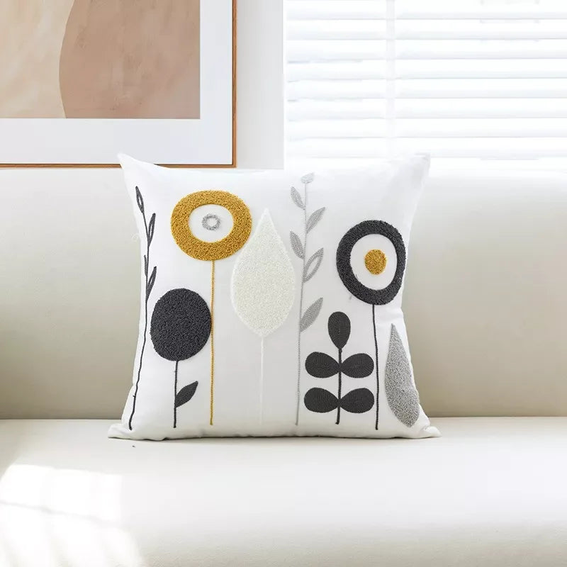 Embroidery Simple Pillowcase – Elegant Home Decor Cushion Cover - DSARD