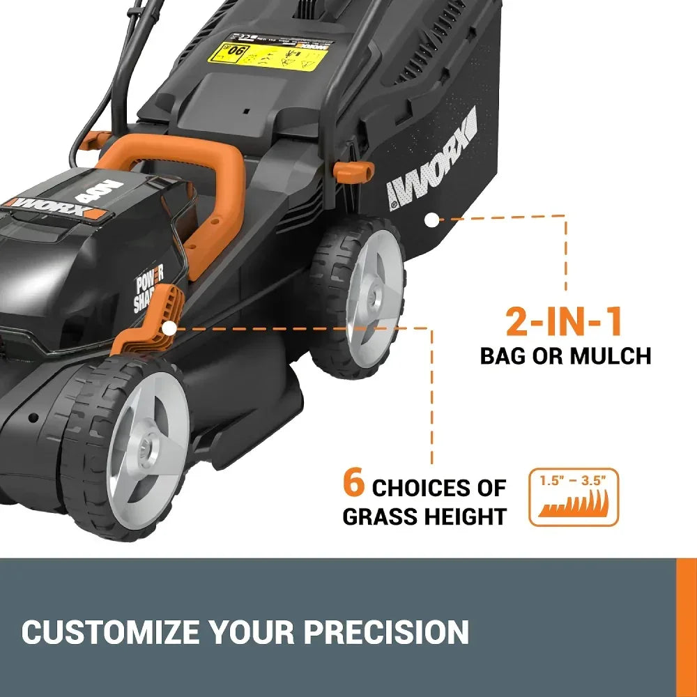 DSARD Efficient 40V Cordless 14″ Lawn Mower with Dual Batteries & Charger - DSARD